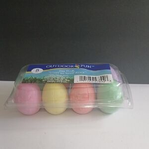 Easter Outdoor Fun Multicolor Pastel EGGS Chalk Set 8 Pcs. NEW